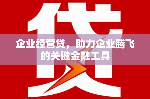 喀喇沁旗企业经营贷，助力企业腾飞的关键金融工具