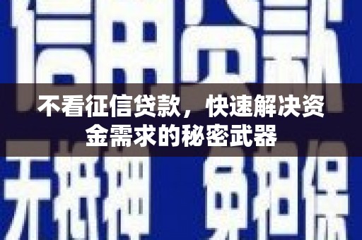 喀喇沁旗不看征信贷款，快速解决资金需求的秘密武器